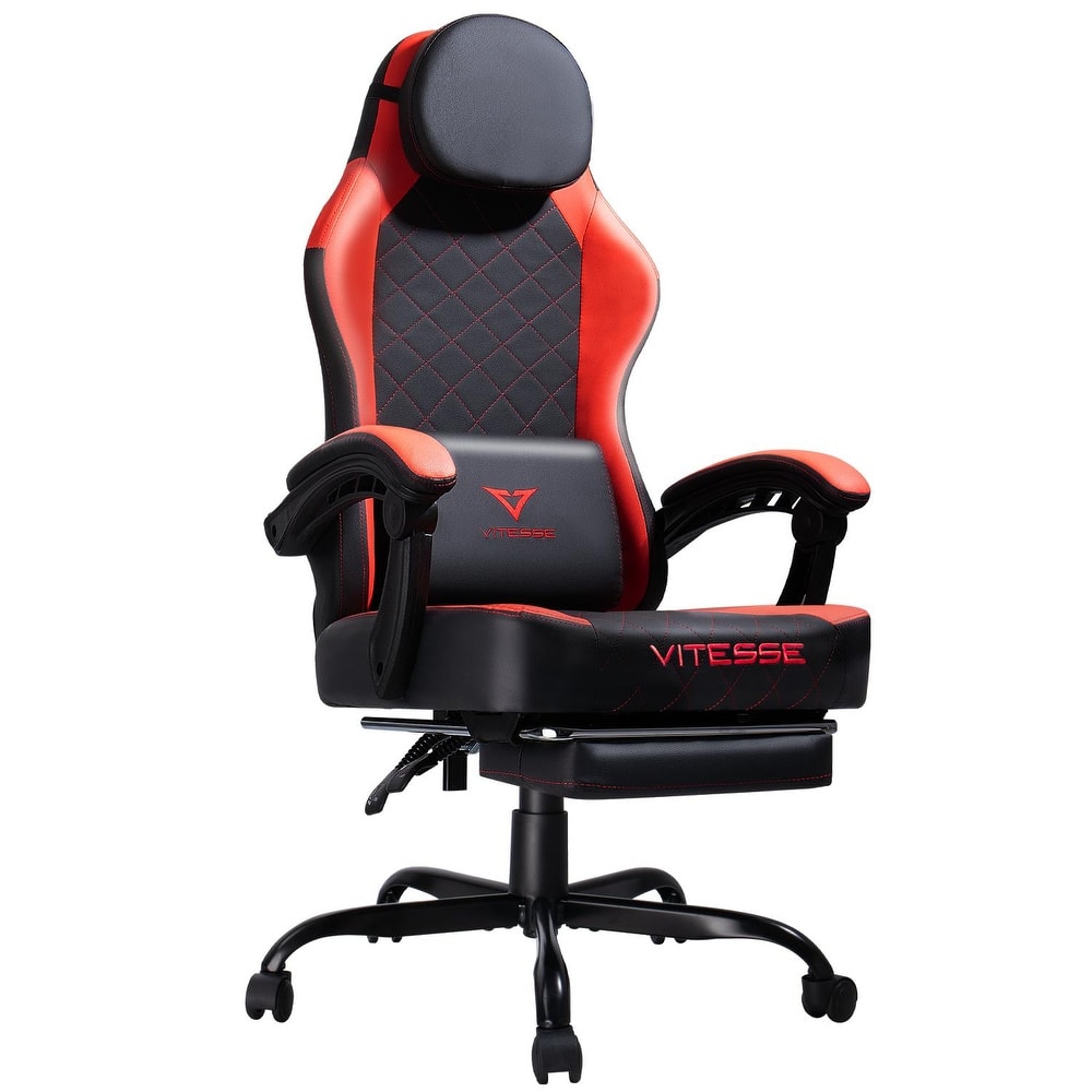 BOSSIN Ergonomic Gaming Chair – 400 lbs Support, PC/Racing Office Chair with Adjustable Swivel, Lumbar Vibration & Headrest