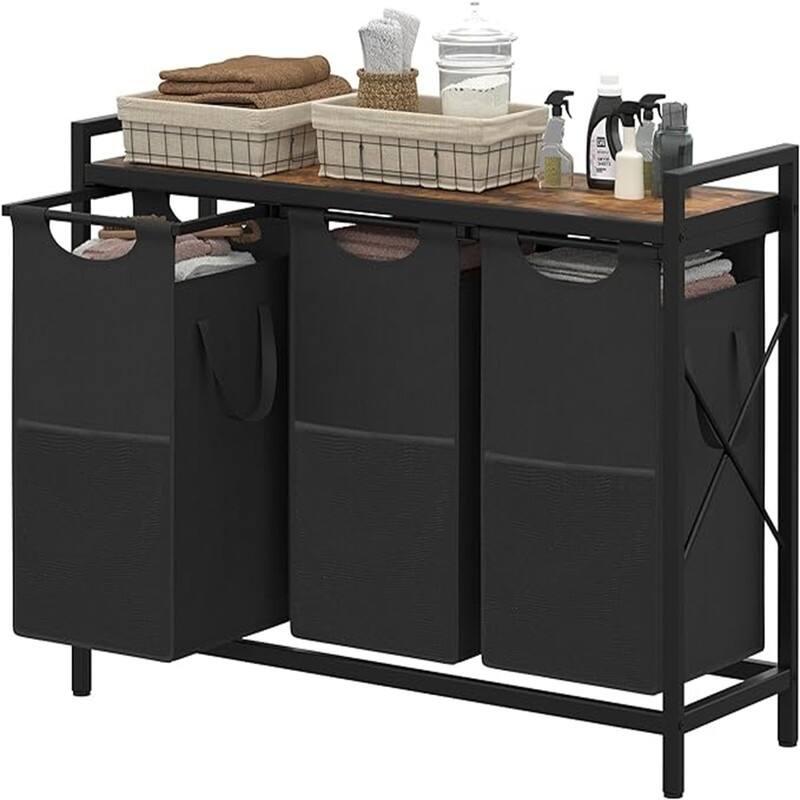 3 Gal Laundry Basket with Large Desktop Sorter for Laundry Room organization - 39.76"L x 13.39"W x 28.27"H