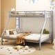 preview thumbnail 1 of 7, Silver Twin XL Over Queen Bunk Bed for Kids Bedroom, Heavy-Duty Metal Bunk Beds Frame with 2 Ladders & Guardrails, Noise Reduced Silver - Twin XL
