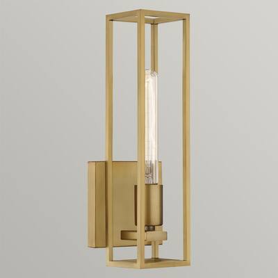 Ana Interiors One Light Bath Leighton Weathered Brass - Exact Size