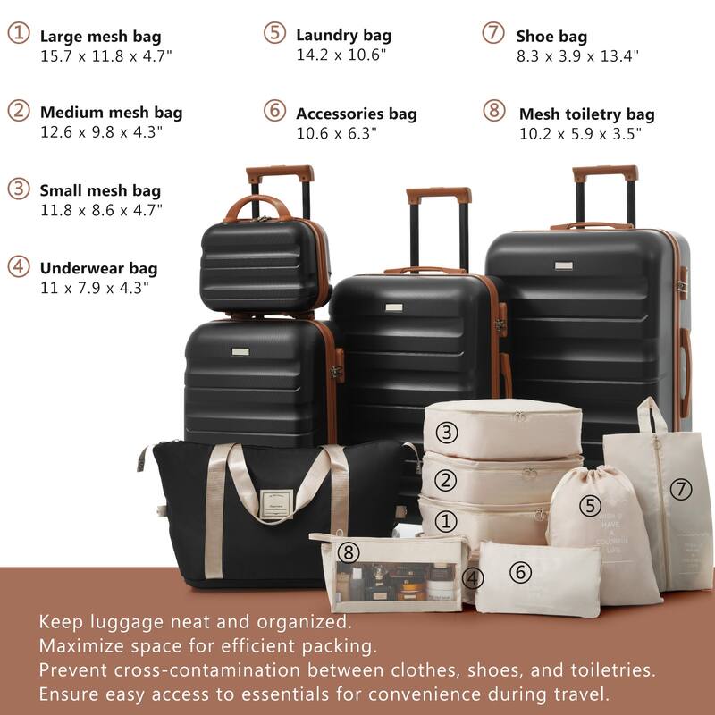 Hardshell Luggage Lightweight Luggage with Expandable Storage Space, Zipper Pocket and Universal Wheels for Business Travel