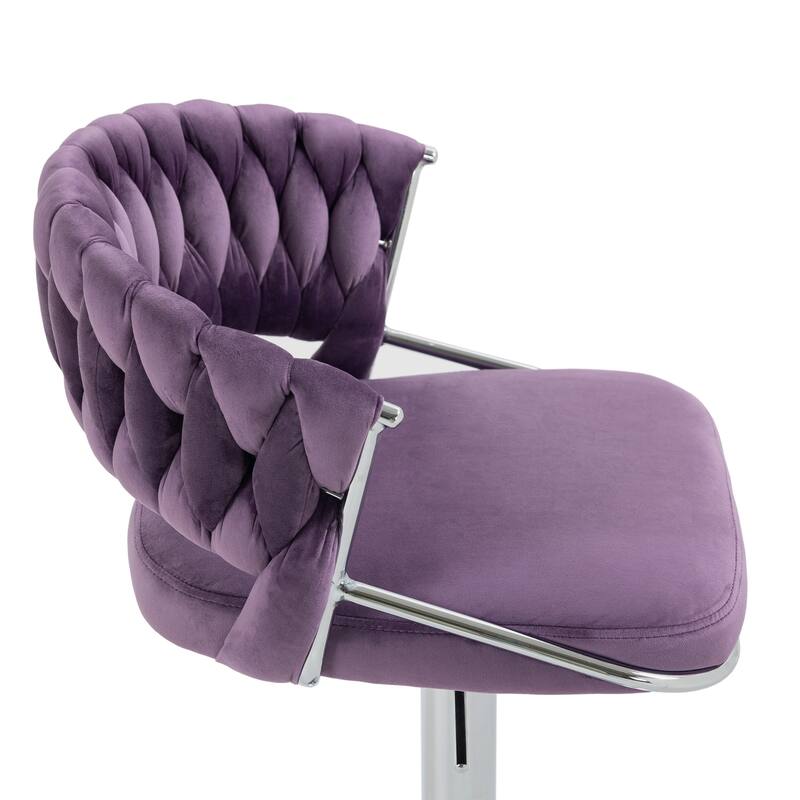 Set of 2 Bar Stool Adjustable Height with Swivel Seat
