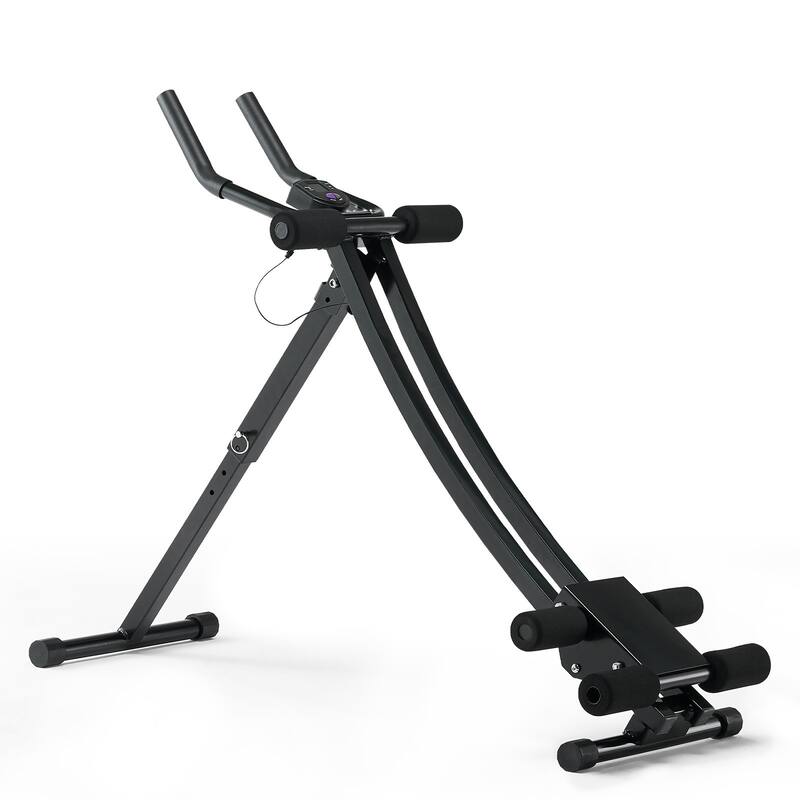 Black AB Workout Machine Equipment with 4 Height Adjustable Perfect for Home Gym - Multi