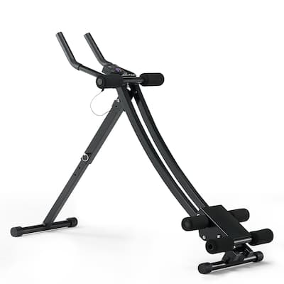 Black AB Workout Machine Equipment with 4 Height Adjustable Perfect for Home Gym - Multi