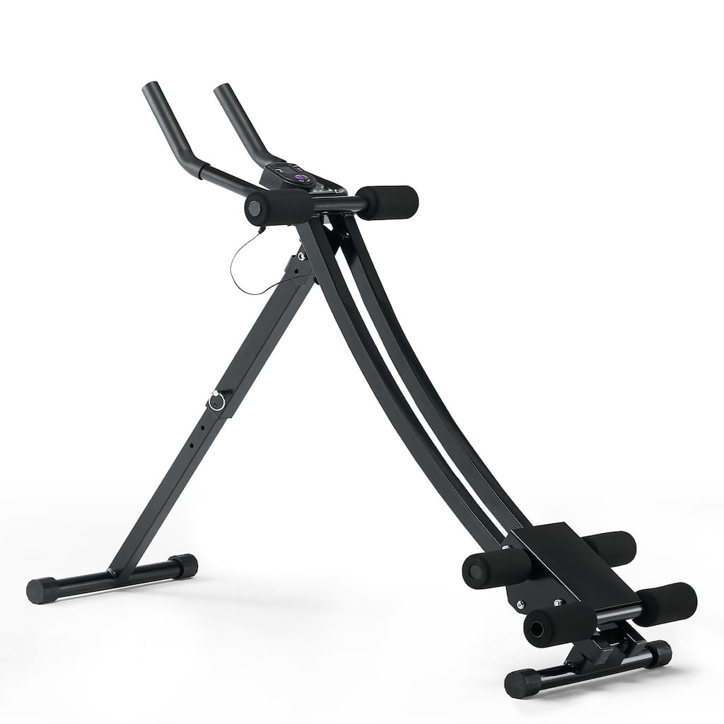 Black AB Workout Machine Equipment with 4 Height Adjustable Perfect for Home Gym - Multi