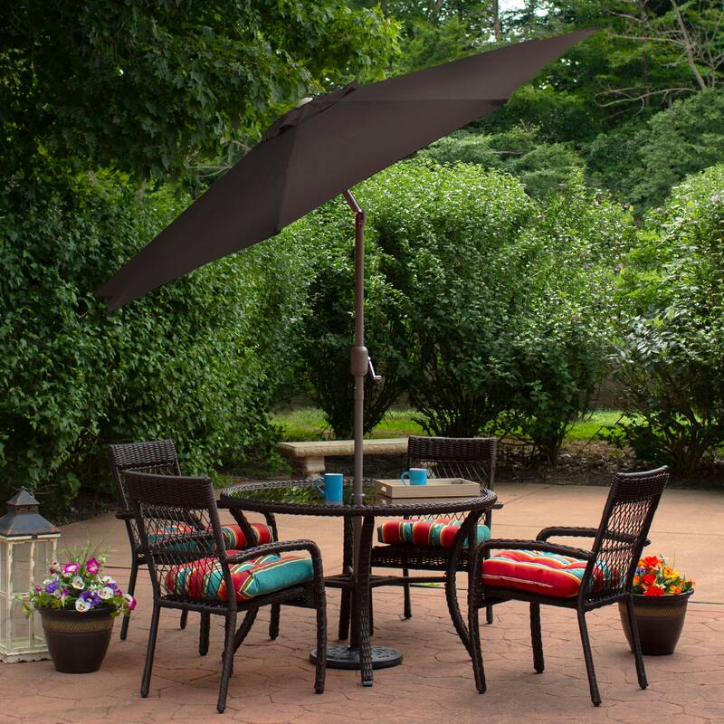 9ft Outdoor Patio Market Umbrella with Hand Crank and Tilt