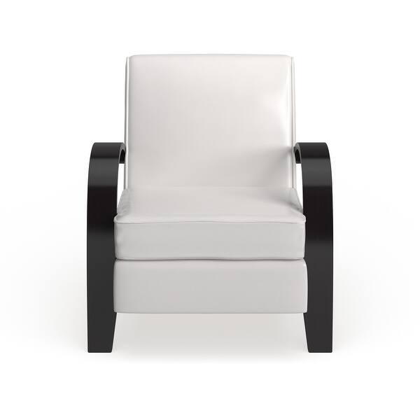 Copper Grove Jessup White Bonded Leather Accent Chair With Wood Arms Overstock 20340172