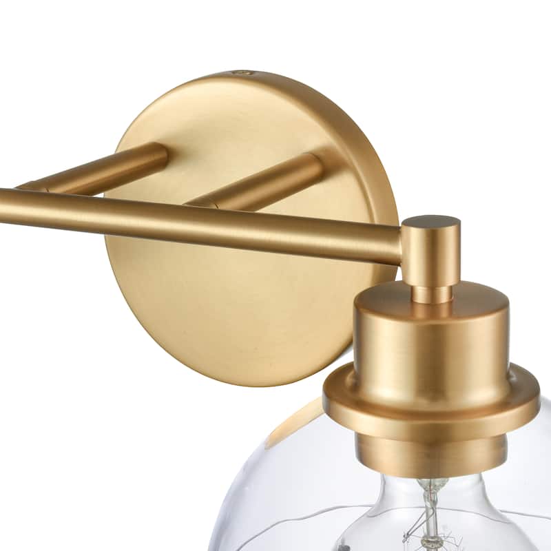 Elk Home Julian Brushed Gold With Glass Shade 2 Light Vanity Light