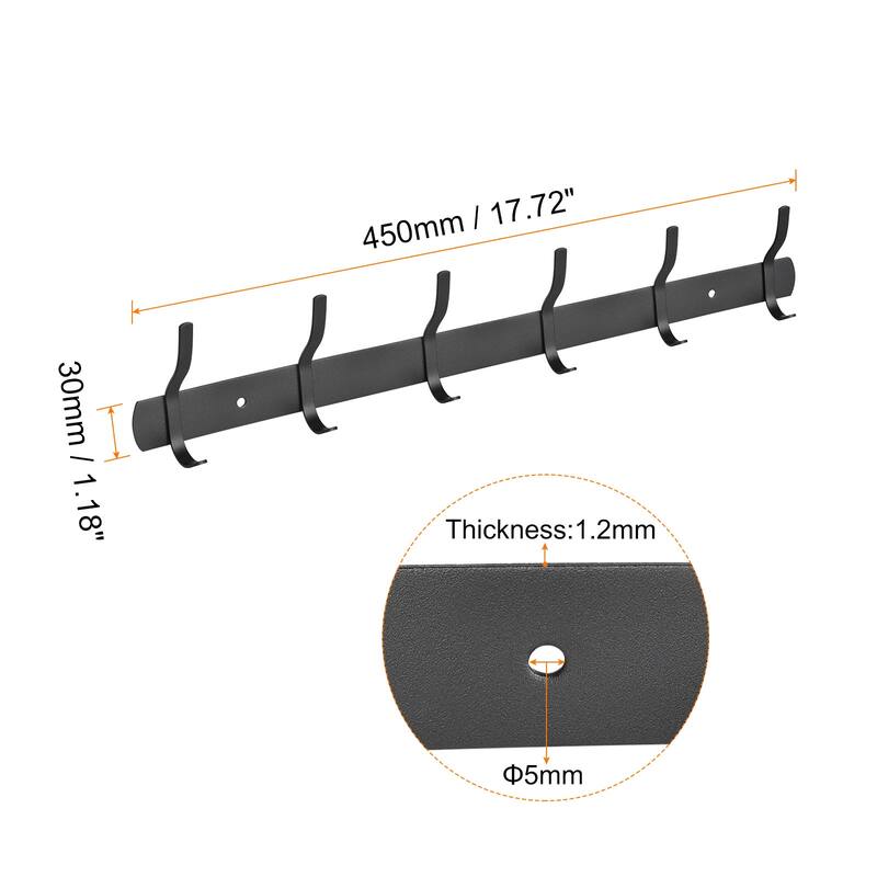 Coat Hook Rack, Stainless Steel Wall Mounted Hook Rail Wall Hangers