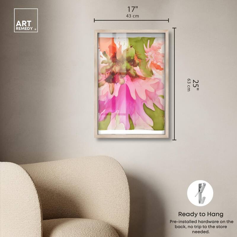 Vibrant Fluidity Floral I Shadowbox by Art Remedy