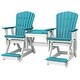 preview thumbnail 2 of 5, OS Home and Office Model Double Balcony Height Glider with Center Table in Aruba Blue and White