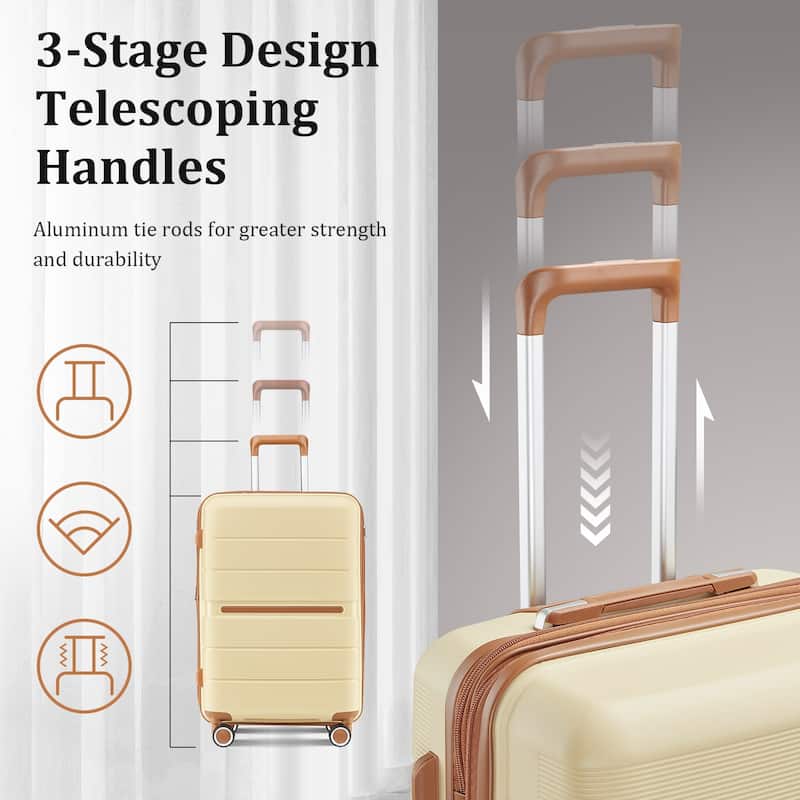 Luggage Sets 4 Piece(14/20/24/28) PP Lightweight & Durable Expandable suitcase