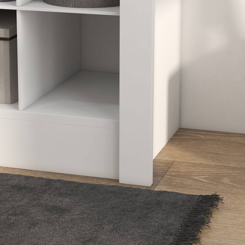 HOMCOM 71" Tall Shoe Cabinet for Entryway, Narrow Shoe Rack Storage Organizer, White