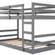 preview thumbnail 28 of 34, Wood Bunk Bed Kids Low Bunk Bed with Ladder Both Sides and Full-Length Safety Guardrail Solid Pine Wood Frame for Kids Bedroom