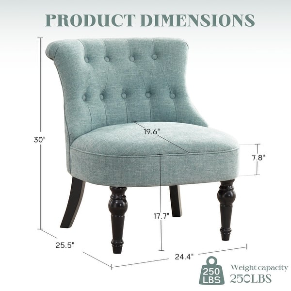 dimension image slide 2 of 3, Tufted Upholstered Accent Chairs Set of 2