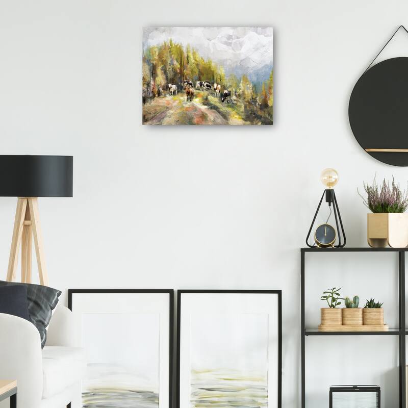 Hazy Grazing By Studio Arts Canvas Art Print