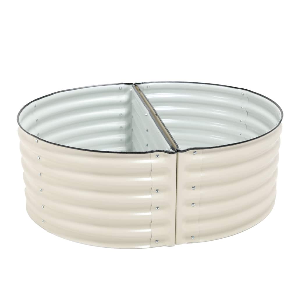 Aoodor Metal Raised Garden Bed - 42''(L) x 24''(W) x 17''(H) - Outdoor Garden Planter Box- Beige (Set of 2)