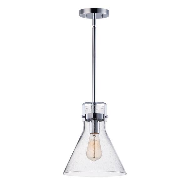 slide 2 of 2, Seafarer 1-light 10" Wide Steel Pendant polished chrome / bulb(s) included