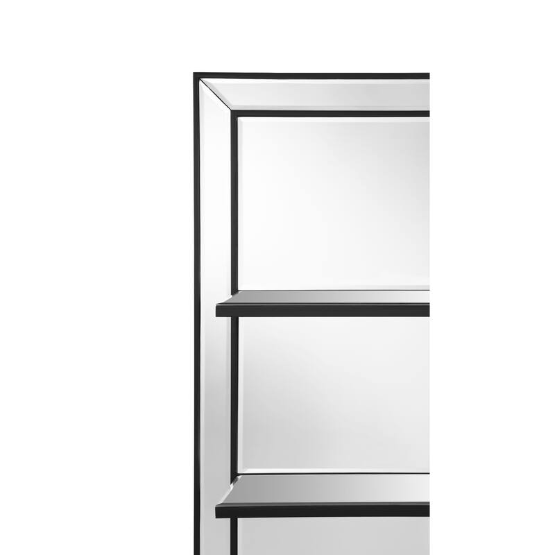 Oriel 24 x 47 Inch Rectangular 3-Shelf Wall Mirror Silver