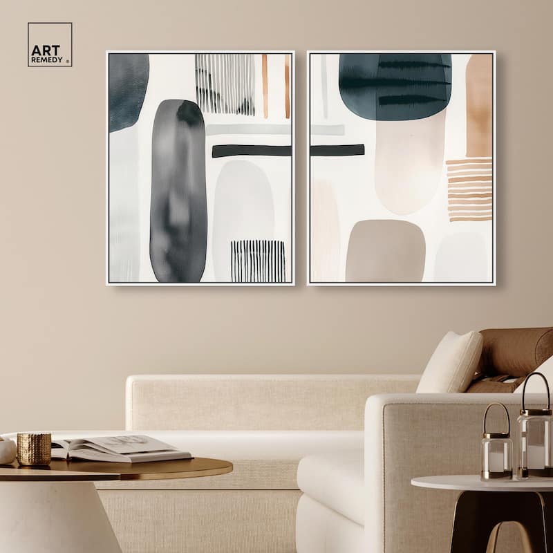 Floating Shapes I Canvas Set of 2 by Art Remedy
