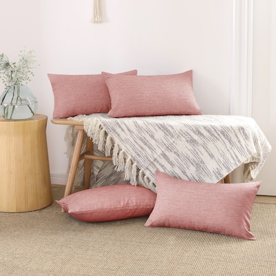 Deconovo 4-Pack Faux Linen Throw Pillow Covers with Hidden Zipper