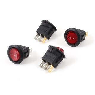 6A 250VAC 10A 125VAC SPDT I/O ON-OFF Red 3Pin Snap In Type Rocker ...
