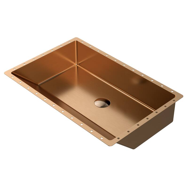 Karran USA CCU400 Cinox 23-5/8" Rectangular Stainless Steel Undermount - Brushed Copper