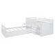 preview thumbnail 33 of 40, Space-Saving Design Twin Size Low Height Loft Bed and Platform Bed Sets, Kids Storage Bed Frame with 7 Drawers and Guardrails