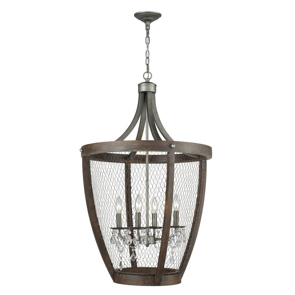 Renaissance 21-inch Wide 5-Light Chandelier in Weathered Zinc