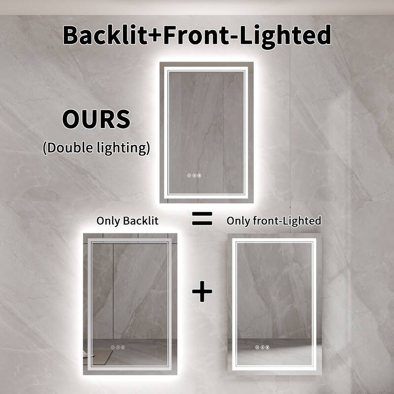 Modland Small Size LED Bathroom Mirror Back & Front Lighted Anti-Fog