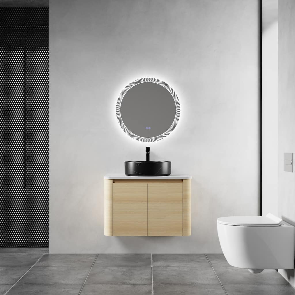 36-inch Bathroom Vanity with 2 Soft Close Doors, Solid Wood Frame Modern Bathroom Storage Cabinet with 3 Drawers