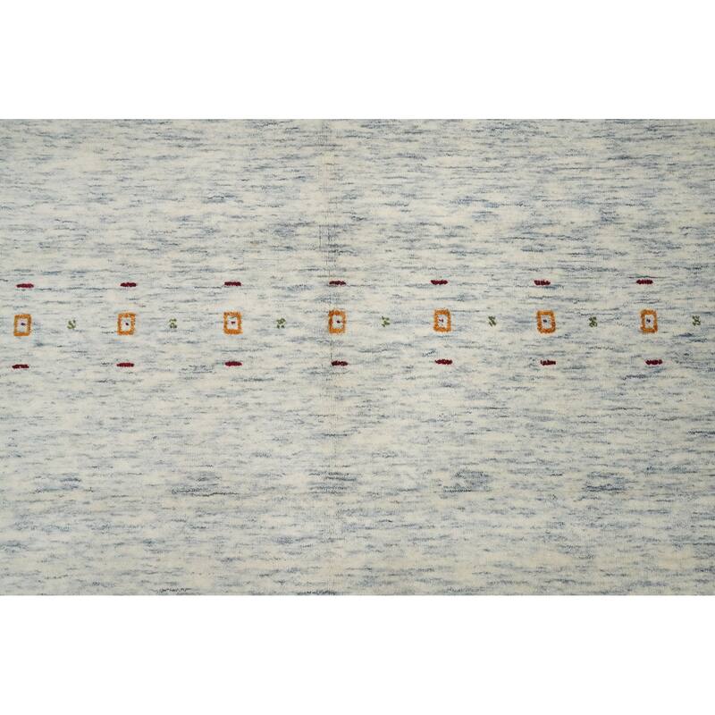 Hand Knotted Oriental 100% Wool Carpet Tribal Animal Pictorial Beige & Ivories Gabbeh Area Rug - 9' 11'' X 9' 10''