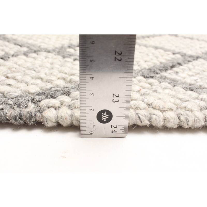 ECARPETGALLERY Braid weave Sienna Light Khaki Wool Rug - 4'11 x 7'10