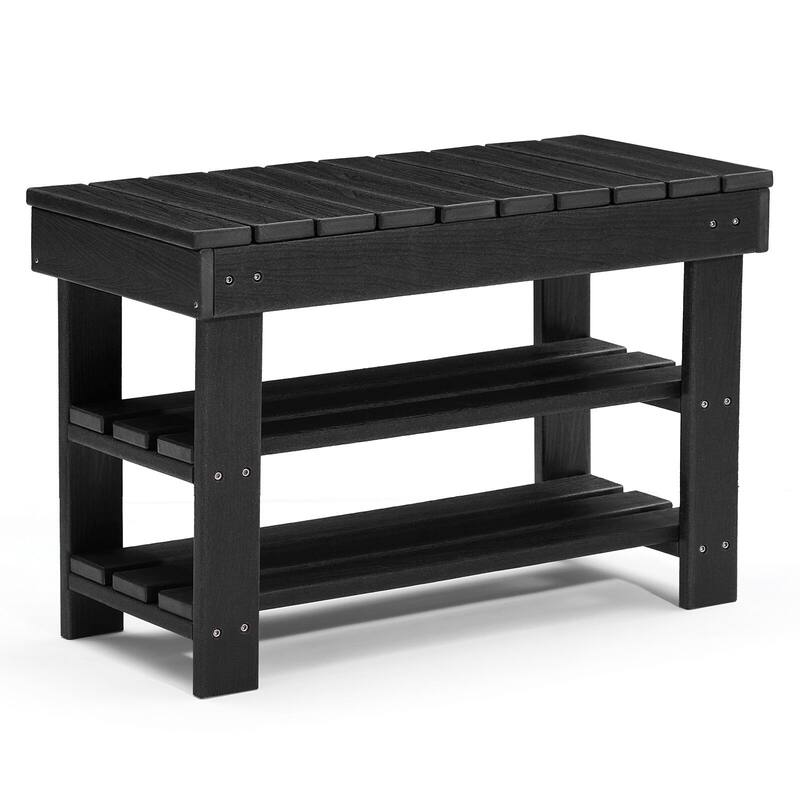 HDPE Outdoor Storage Bench Entryway Shoe Rack Patio Bench