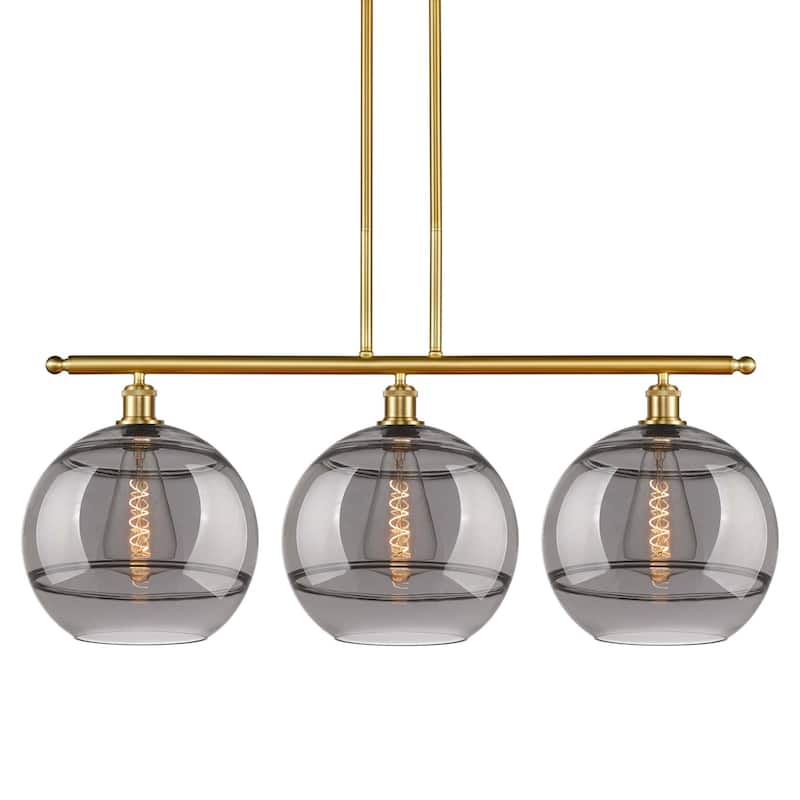Innovations Lighting 516-3I-14-39 Rochester Pendant Rochester 3 Light - Satin Gold / Light Smoke
