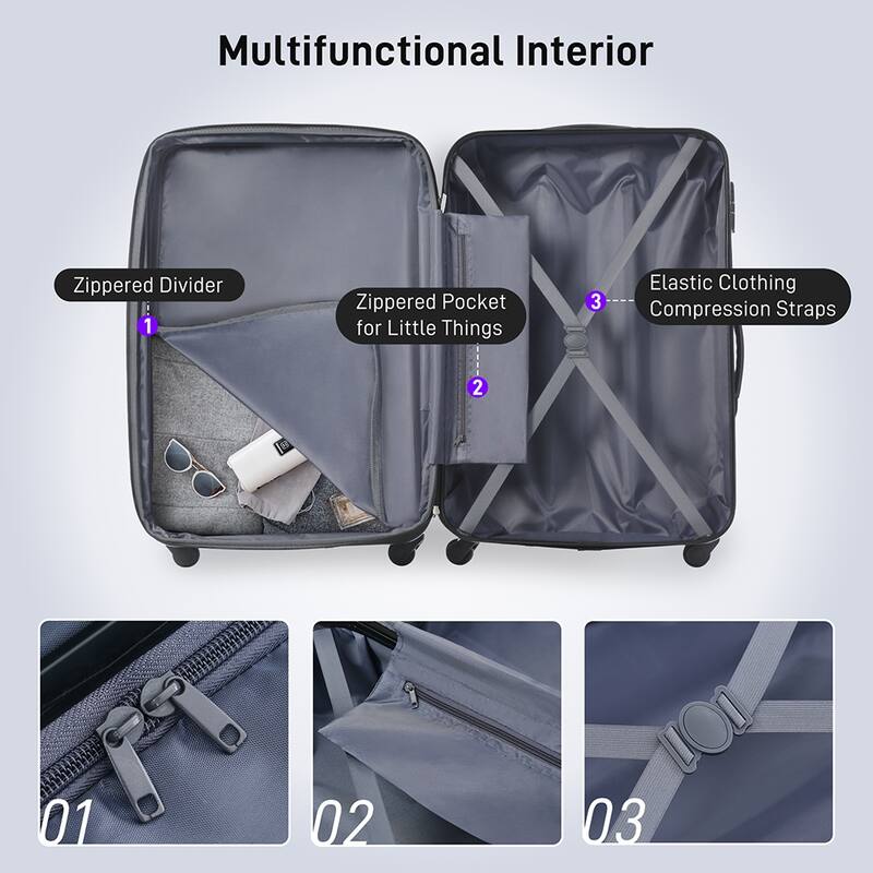 Luggage Set 4 Piece, ABS Hardside Expandable Luggage w/Spinner Wheels, TSA Lock, Spinner Wheels, Travel Bag