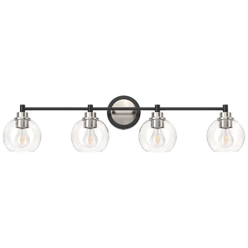 Dimmable Bathroom Vanity Light Globe Glass Shades - 33.46 - Nikel & Black
