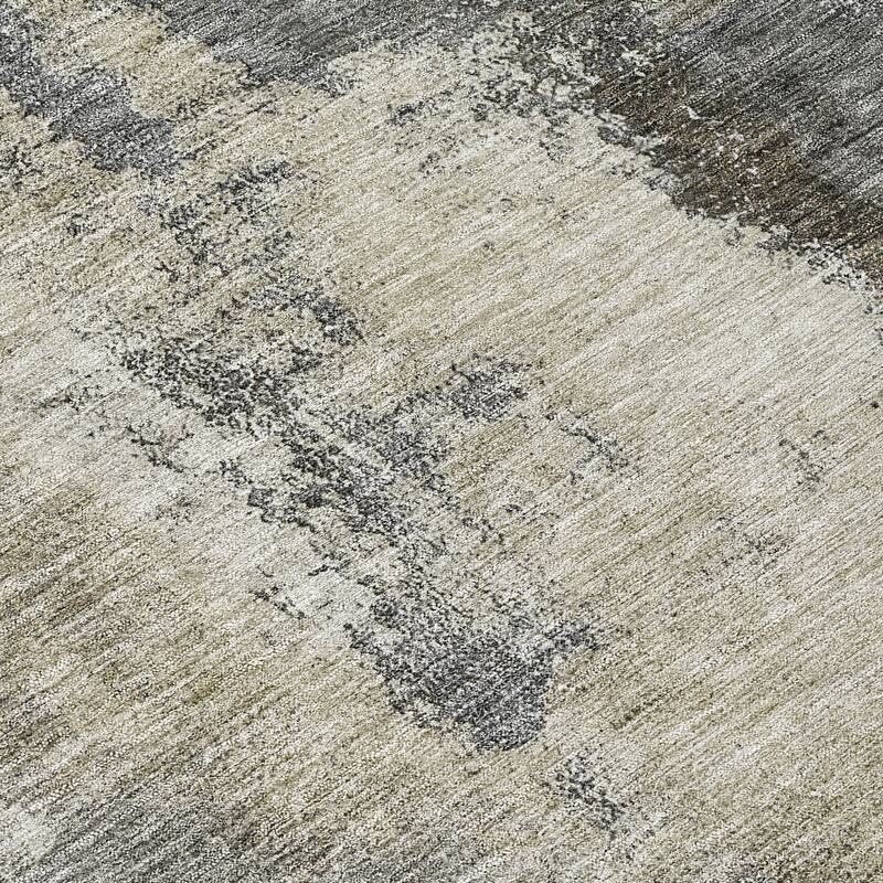 Machine Washable Indoor/ Outdoor Contemporary Abstract Chantille Rug