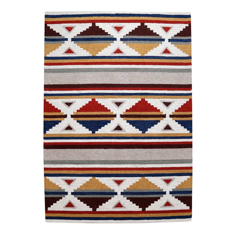 George Towne Living Modern Aztec Luxury Handmade Southwest Flair Wool Area Rug
