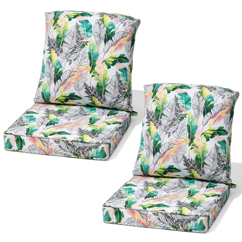 22 x 21 in Patio Premium fabric Outdoor Seat Cushions Set (Seat & Back)