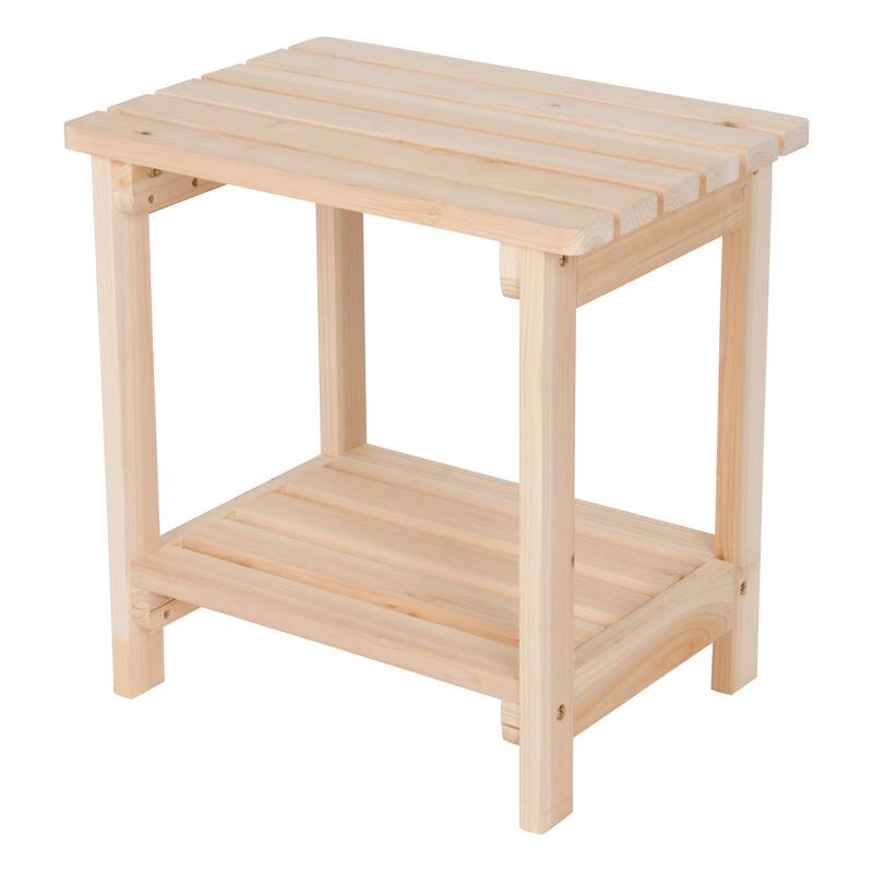 Luca 19.75" Rectangular Outdoor Patio Side Table - Natural