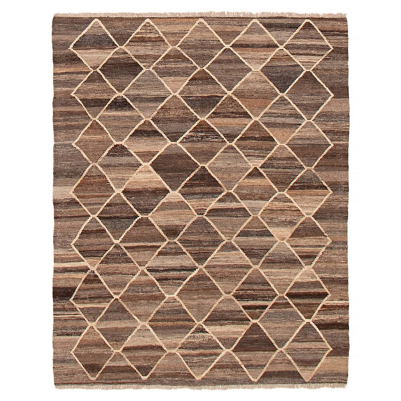 Sivas Brown Kilim 5'1" x 6'6" - 5'1 x 6'6 - Dark Brown - 5'1 x 6'6