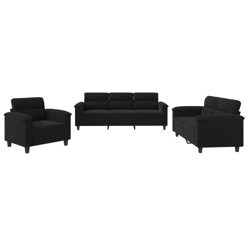 vidaXL Sofa Set Sectional Sofa for Living Room Dark Gray Microfiber Fabric - 30.3 x 82.7 x 31.5 in