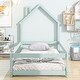 preview thumbnail 2 of 22, Twin Size Wooden Floor Bed with House-Style Headboard and Guardrails for Safe and Imaginative Sleep
