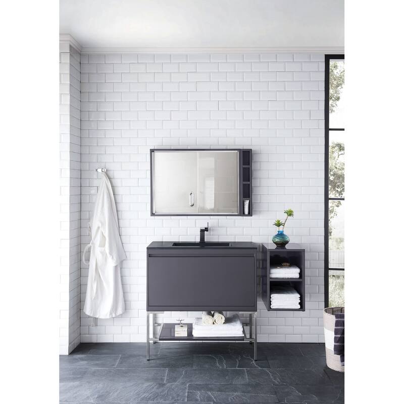 James Martin Vanities Milan 35-3/8" x 35-3/8" Framed Bathroom Mirror