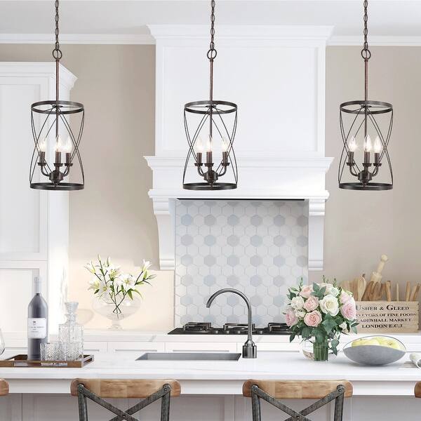 slide 1 of 11, Carbon Loft Modern Rustic 3-Light Kitchen Island Pendant Lights for Dining Room - W 9.1"x H 24.4"