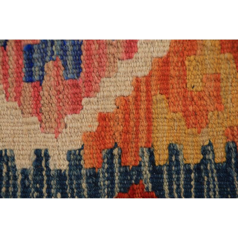Reversible Kilim Oriental Area Rug Flatweave Wool Carpet - 7'11" x 9'8"