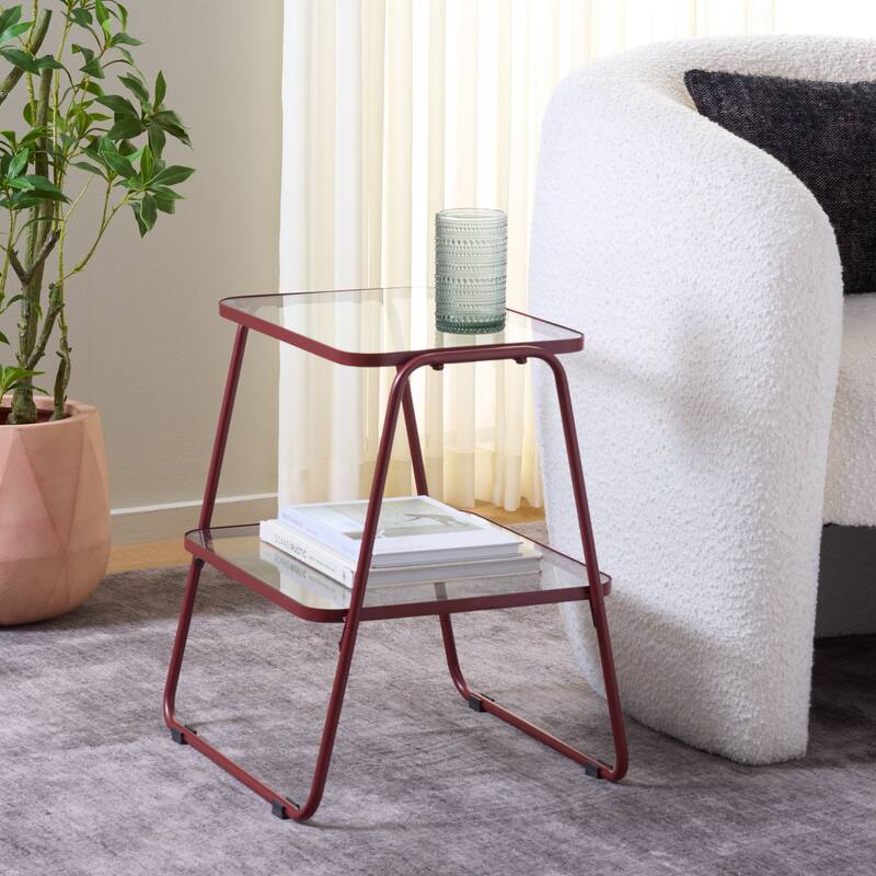 SAFAVIEH Home Zunia 2-Tier Accent Table - 17"W x 15"D x 19"H