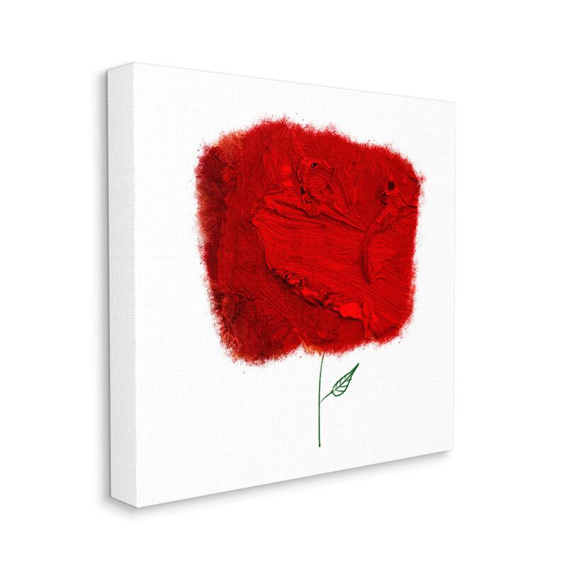 Stupell Nerudo Rose Abstract Interpretation Modern Red Floral Canvas Wall Art - 30 x 30