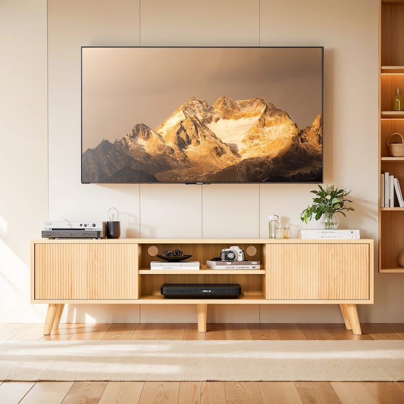 TV Console Table Media Cabinet with Storage for Living Room